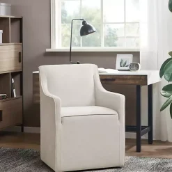 Kirklands Home Dining Chairs|Elaine Cream Upholstered Skirted Dining Chair White