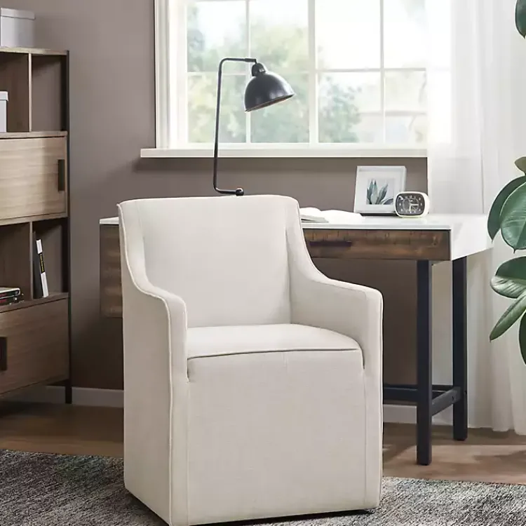 Kirklands Home Dining Chairs|Elaine Cream Upholstered Skirted Dining Chair White