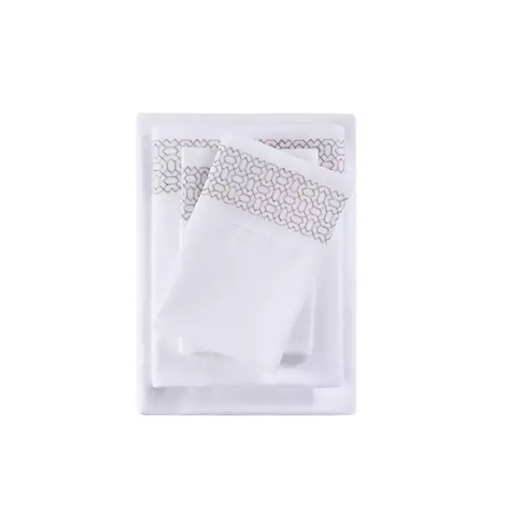 Kirklands Home Bed Sheets|Elegant Geo Hem Microfiber 4-pc. Full Sheet Set