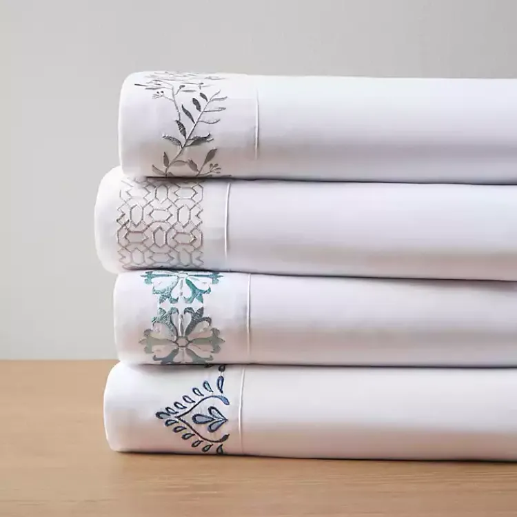 Kirklands Home Bed Sheets|Elegant Geo Hem Microfiber 4-pc. Full Sheet Set