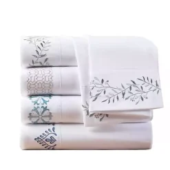 Kirklands Home Bed Sheets|Elegant Geo Hem Microfiber 4-pc. Full Sheet Set