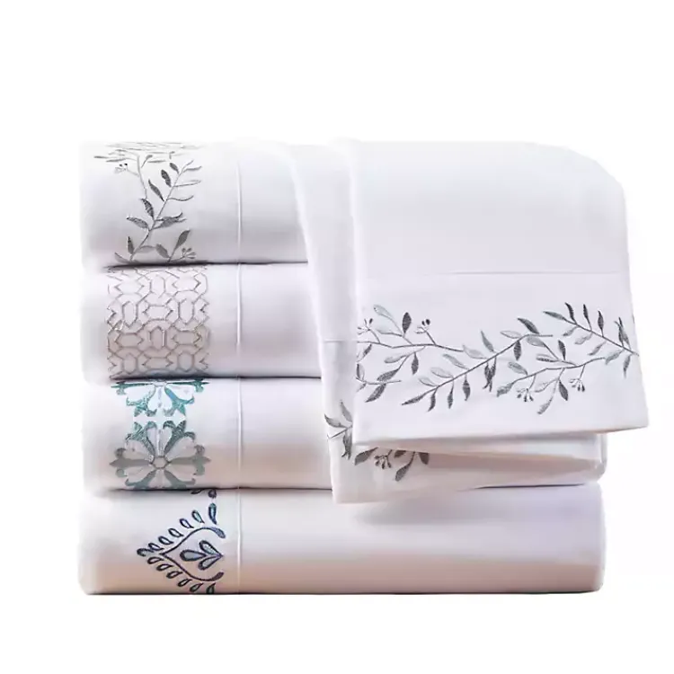 Kirklands Home Bed Sheets|Elegant Geo Hem Microfiber 4-pc. Full Sheet Set