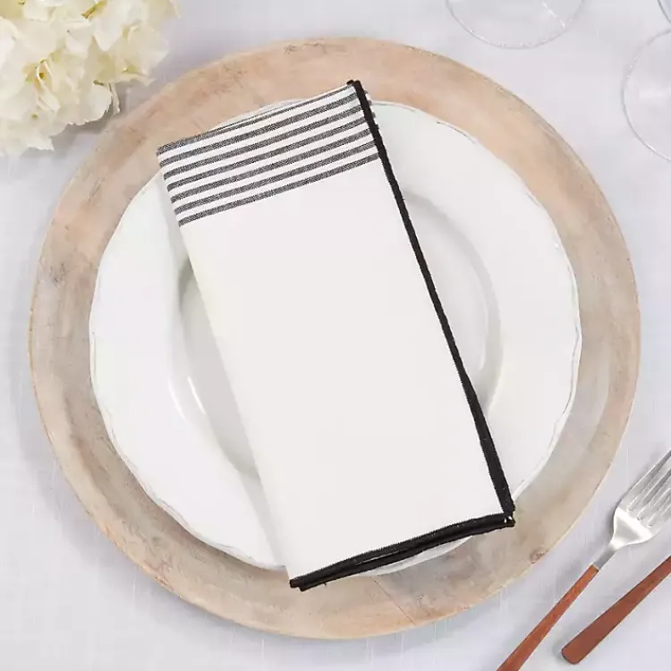 Kirklands Home Table Linens|Elegant Stripe Napkins, Set of 4