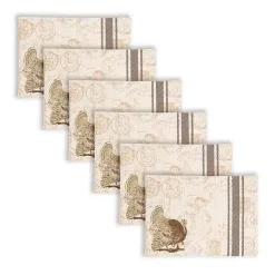 Hot Elegant Turkey Harvest Placemats, Set of 6 Fall