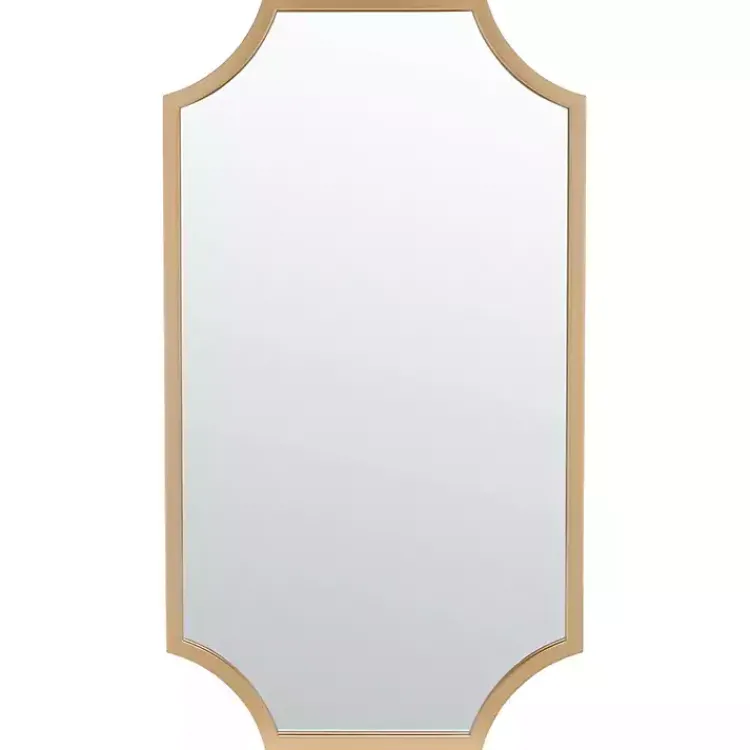 Kirklands Home Decorative Mirrors|Elenin Gold Scalloped Wall Mirror