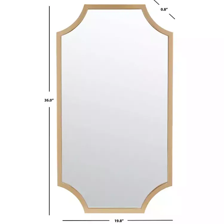 Kirklands Home Decorative Mirrors|Elenin Gold Scalloped Wall Mirror
