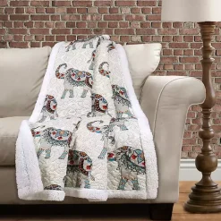 Clearance Elephant Sherpa Throw Blanket Blankets & Throws