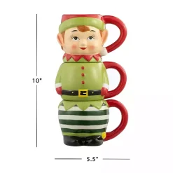 Kirklands Home Glassware & Drinkware|Elf Christmas Mugs, Set of 3 Green