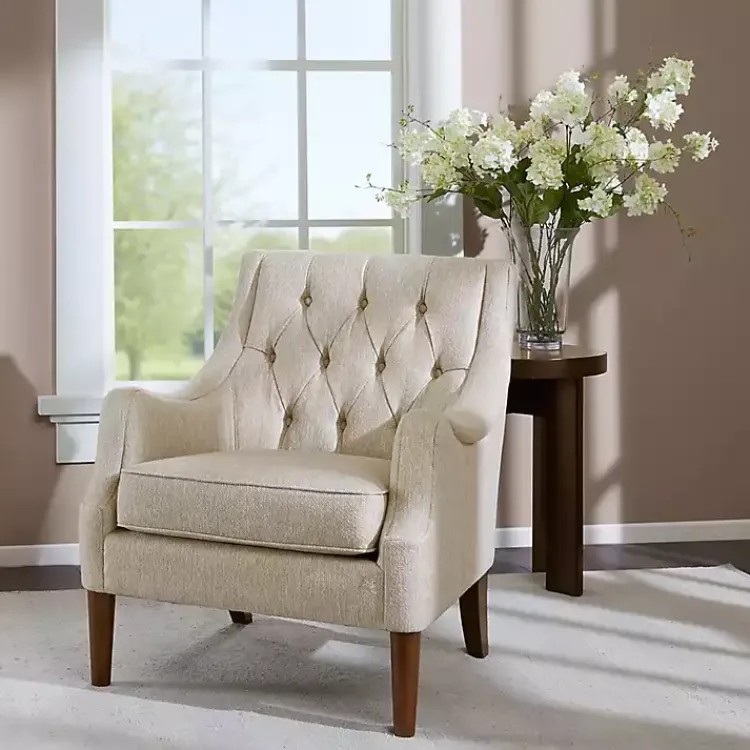 Kirklands Home Accent Chairs|Elle Tufted Beige Accent Chair Tan