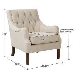 Kirklands Home Accent Chairs|Elle Tufted Beige Accent Chair Tan