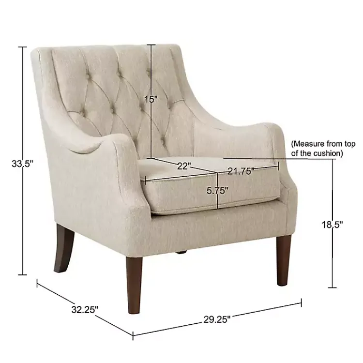 Kirklands Home Accent Chairs|Elle Tufted Beige Accent Chair Tan