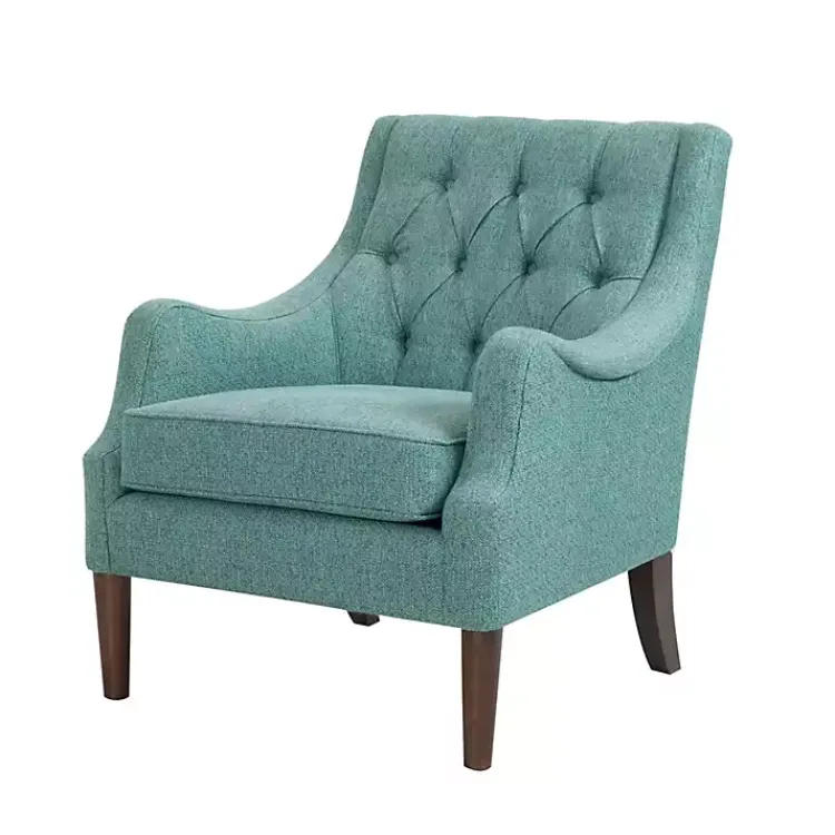 Kirklands Home Accent Chairs|Elle Tufted Teal Accent Chair Green