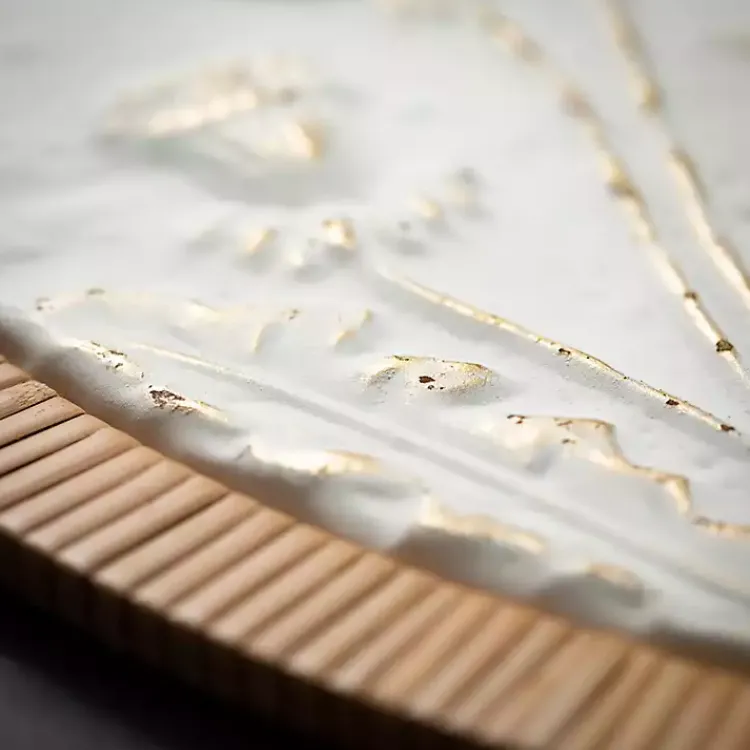 Kirklands Home Wall Plaques|Embossed Ivory Floral Round Framed Wall Plaque White