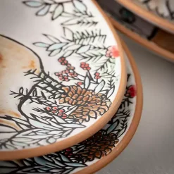 Hot Embossed Woodland Christmas Snack Plates, Set of 4 Christmas Dining & Entertaining