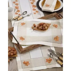 Hot Embroidered Autumn Leaves Table Runner Fall