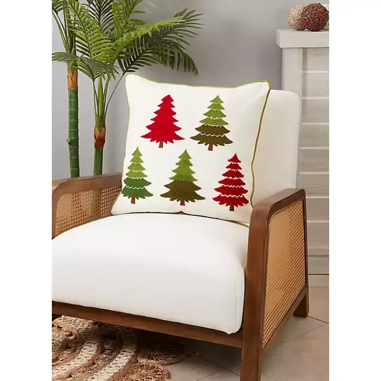 New Embroidered Christmas Trees Pillow Christmas Pillows