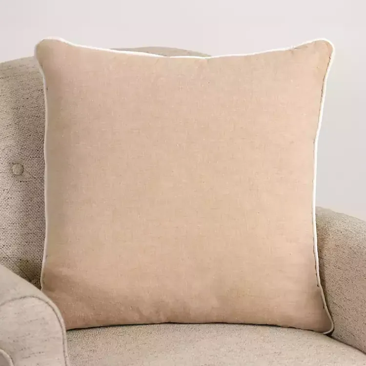 Hot Embroidered Crab Chambray Pillow Pillows