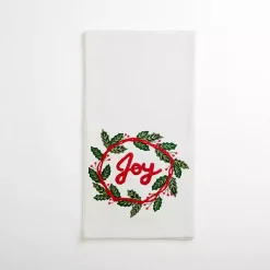 Embroidered Joy Table Runner, 108 in. Christmas Dining & Entertaining