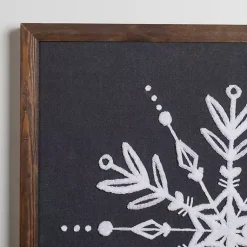 New Embroidered Snowflake Framed Wall Plaque Christmas Art & Wall Decor