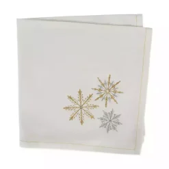 Clearance Embroidered Sparkle Snowflakes Napkins, Set of 6 Christmas Dining & Entertaining