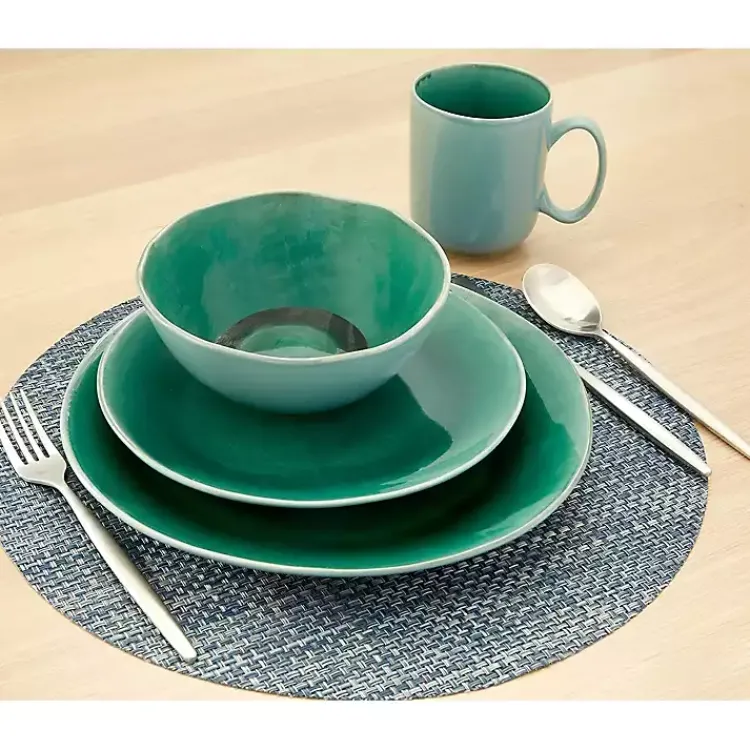 Kirklands Home Dinnerware|Emerald Crackle Glazed 16-pc. Dinnerware Set Green