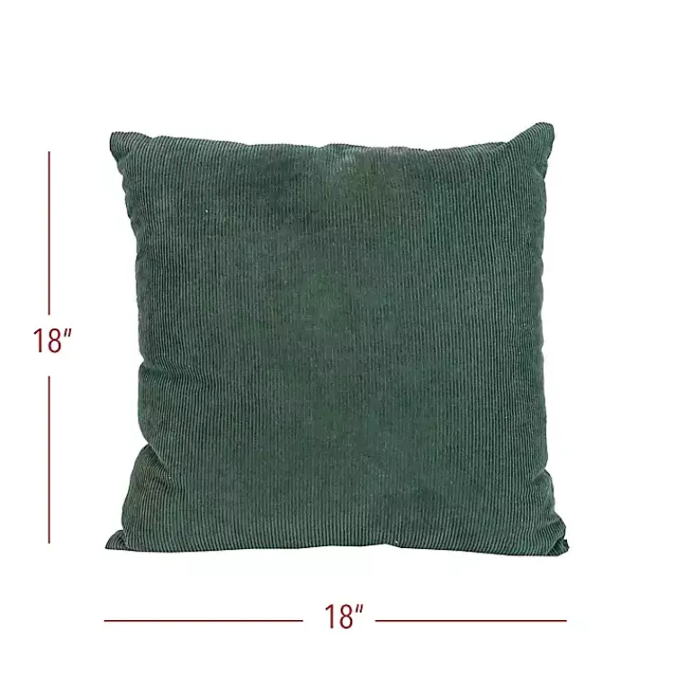 Sale Emerald Velvet Corduroy Throw Pillow Pillows