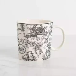 Kirklands Home Glassware & Drinkware|Emery Black Toile Mug