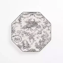 Kirklands Home Dinnerware|Emery Black Toile Salad Plate