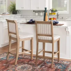 Kirklands Home Bar Stools & Counter Height Stools|Emma Gray Counter Stool with Nailhead Trim