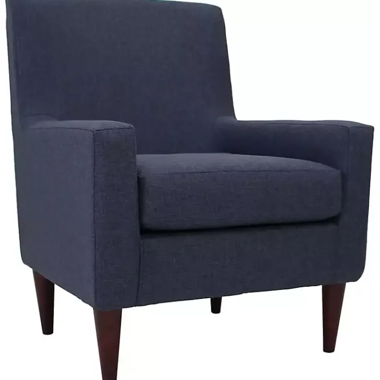 Kirklands Home Accent Chairs|Emma Navy Upholstered Accent Chair Blue