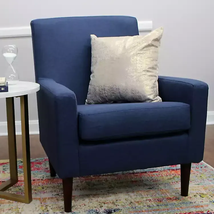 Kirklands Home Accent Chairs|Emma Navy Upholstered Accent Chair Blue