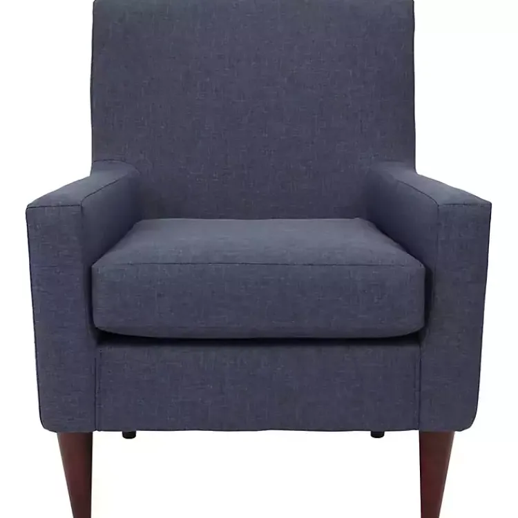 Kirklands Home Accent Chairs|Emma Navy Upholstered Accent Chair Blue