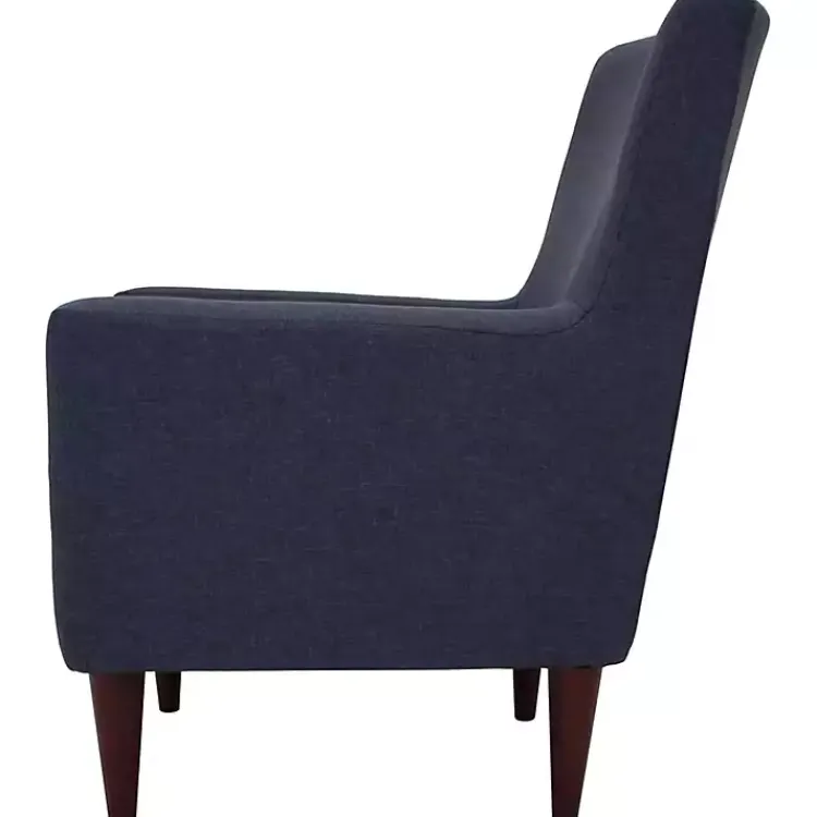 Kirklands Home Accent Chairs|Emma Navy Upholstered Accent Chair Blue
