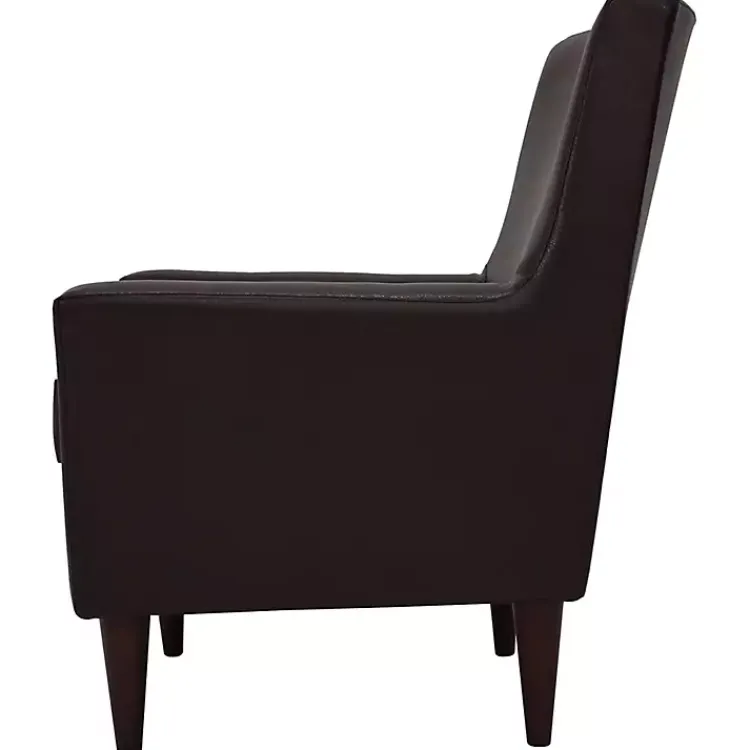 Kirklands Home Accent Chairs|Emma Walnut Faux Leather Accent Chair Brown