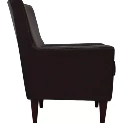 Kirklands Home Accent Chairs|Emma Walnut Faux Leather Accent Chair Brown