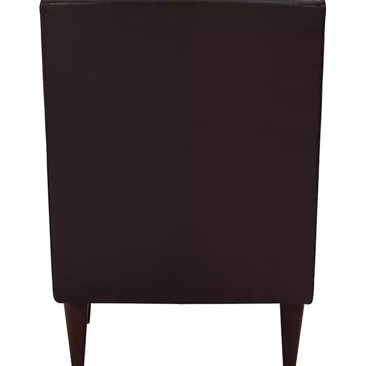 Kirklands Home Accent Chairs|Emma Walnut Faux Leather Accent Chair Brown