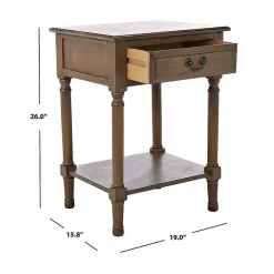Kirklands Home Accent & End Tables|Emory Natural Single Drawer Accent Table Black