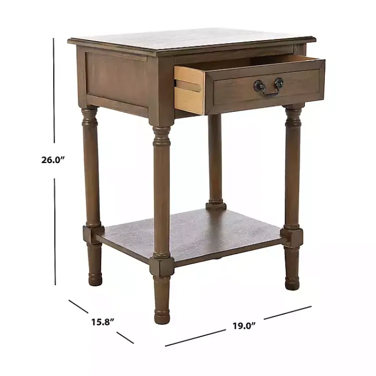 Kirklands Home Accent & End Tables|Emory Natural Single Drawer Accent Table Black