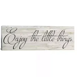 Kirklands Home Wall Quotes & Signs|Enjoy the Little Things Canvas Art Print, 36x12 White