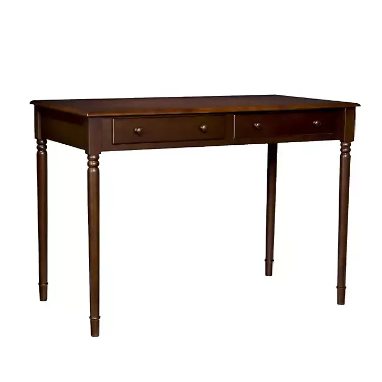 Kirklands Home Office Furniture|Espresso Classic 2-Drawer Wood Desk Brown
