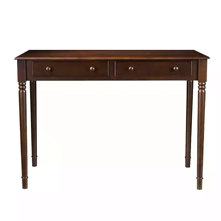 Kirklands Home Office Furniture|Espresso Classic 2-Drawer Wood Desk Brown