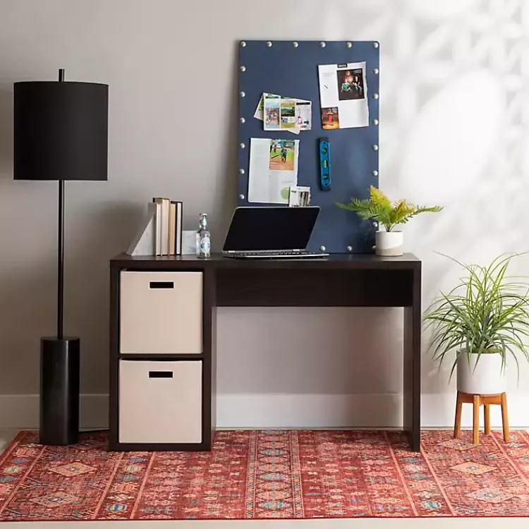 Kirklands Home Office Furniture|Espresso Cube Storage Wood Desk