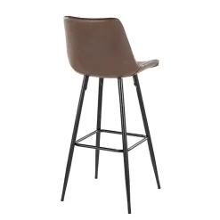 Kirklands Home Bar Stools & Counter Height Stools|Espresso Faux Leather Metal Bar Stools, Set of 2 Brown