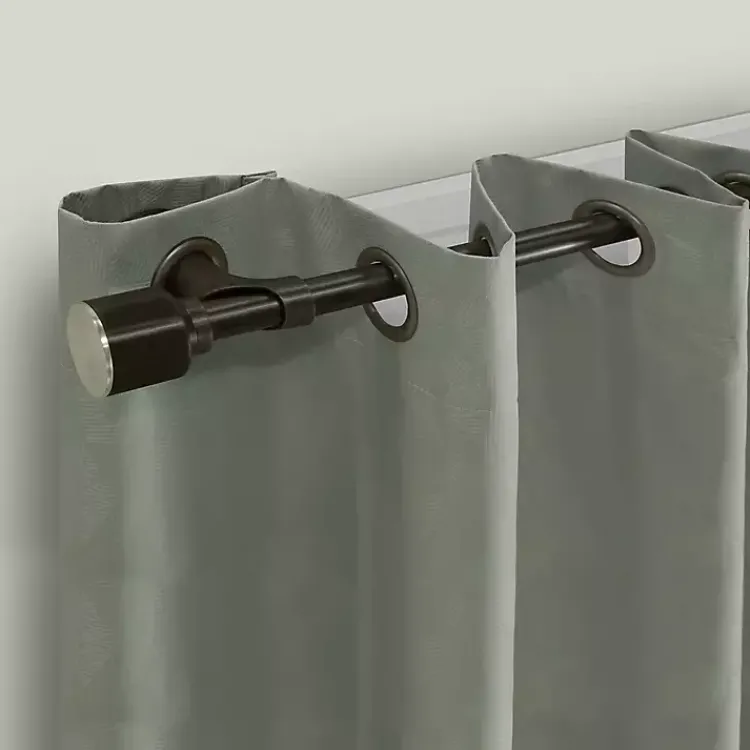 Kirklands Home Curtain Rods & Hardware|Espresso Metal Blackout Finial Curtain Rod, 72 in.