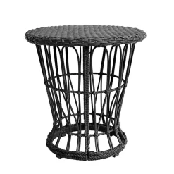 Kirklands Home Outdoor Tables|Espresso Resin Wicker Accent Table Black