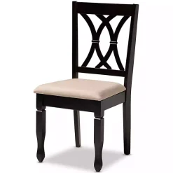 Kirklands Home Dining Chairs|Espresso Upholstered Reneau 4-pc. Dining Chair Set Tan