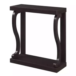 Kirklands Home Console Tables|Espresso Wood Curved Sides Console Table Brown