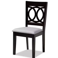 Kirklands Home Dining Chairs|Espresso Wood Lenoir Dining Chairs, Set of 4 Gray