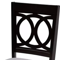 Kirklands Home Dining Chairs|Espresso Wood Lenoir Dining Chairs, Set of 4 Gray