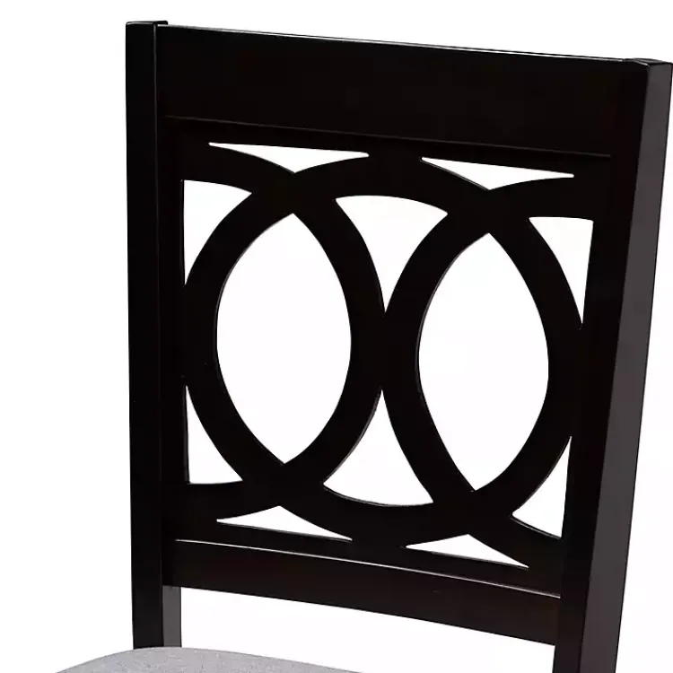 Kirklands Home Dining Chairs|Espresso Wood Lenoir Dining Chairs, Set of 4 Gray